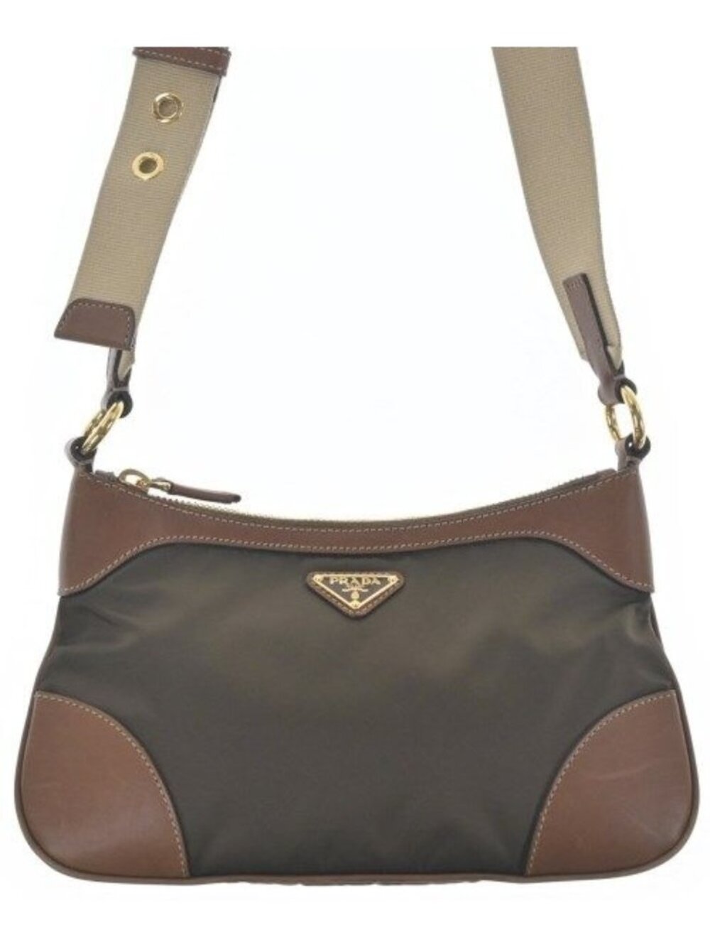 Prada Nylon Leather Shoulder Bag